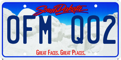 SD license plate 0FMQ02