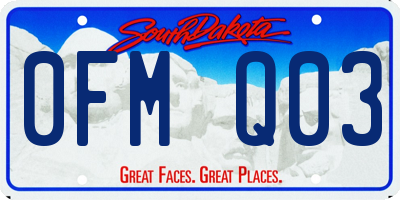 SD license plate 0FMQ03