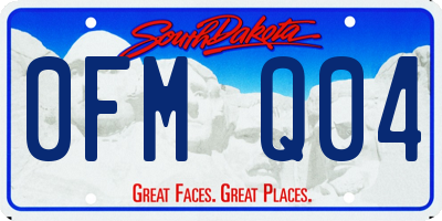 SD license plate 0FMQ04