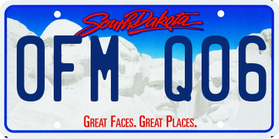 SD license plate 0FMQ06