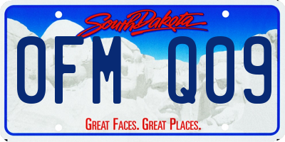 SD license plate 0FMQ09