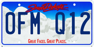SD license plate 0FMQ12
