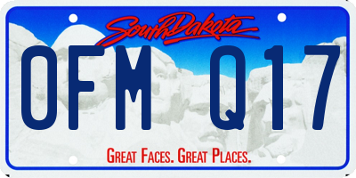 SD license plate 0FMQ17