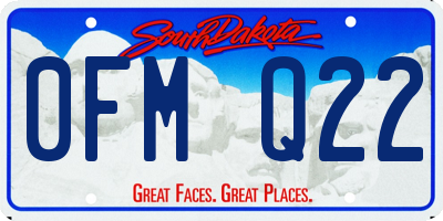 SD license plate 0FMQ22