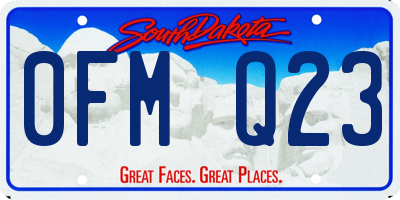 SD license plate 0FMQ23