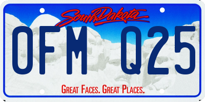 SD license plate 0FMQ25