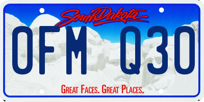 SD license plate 0FMQ30