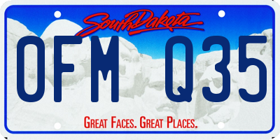 SD license plate 0FMQ35