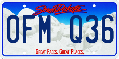 SD license plate 0FMQ36