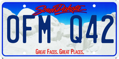 SD license plate 0FMQ42