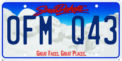 SD license plate 0FMQ43