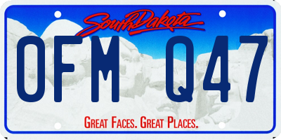SD license plate 0FMQ47