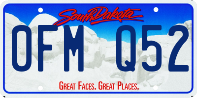 SD license plate 0FMQ52