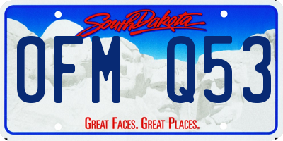 SD license plate 0FMQ53