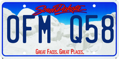 SD license plate 0FMQ58
