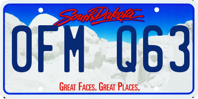 SD license plate 0FMQ63