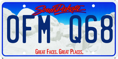 SD license plate 0FMQ68