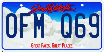 SD license plate 0FMQ69