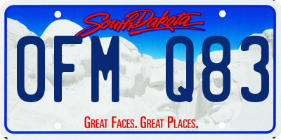 SD license plate 0FMQ83
