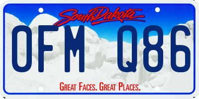 SD license plate 0FMQ86