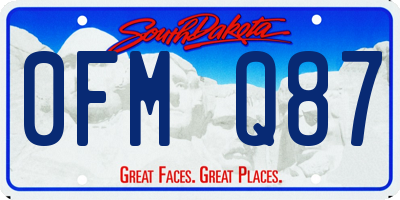 SD license plate 0FMQ87