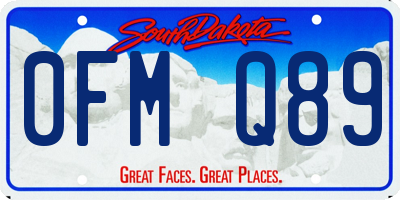 SD license plate 0FMQ89