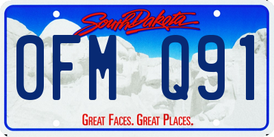 SD license plate 0FMQ91
