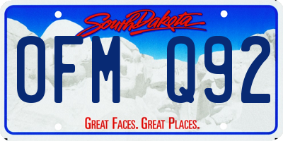 SD license plate 0FMQ92