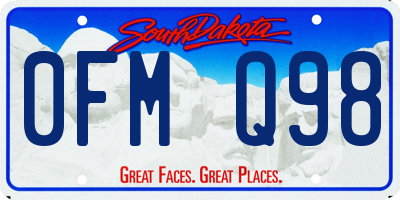 SD license plate 0FMQ98