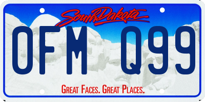 SD license plate 0FMQ99