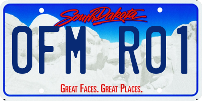 SD license plate 0FMR01