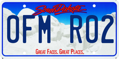 SD license plate 0FMR02
