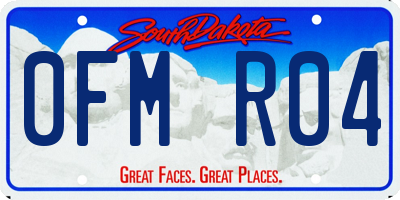 SD license plate 0FMR04