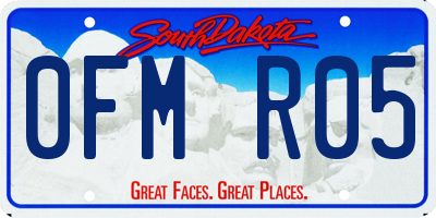 SD license plate 0FMR05