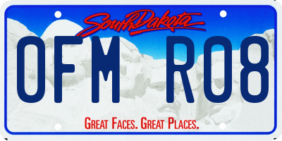 SD license plate 0FMR08
