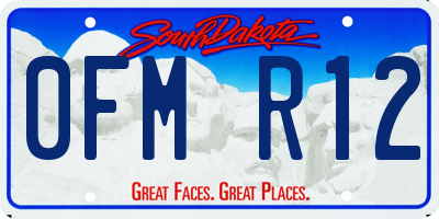 SD license plate 0FMR12