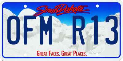 SD license plate 0FMR13