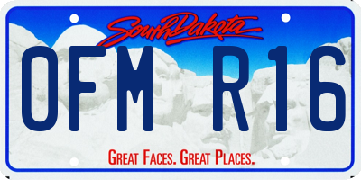 SD license plate 0FMR16