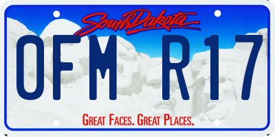 SD license plate 0FMR17