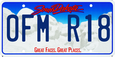 SD license plate 0FMR18