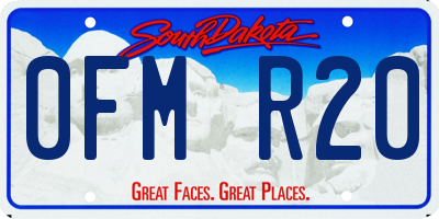 SD license plate 0FMR20
