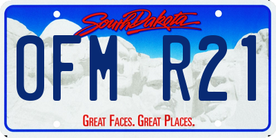 SD license plate 0FMR21