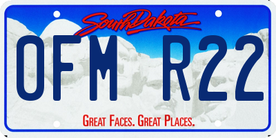 SD license plate 0FMR22