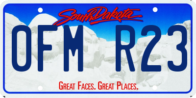 SD license plate 0FMR23
