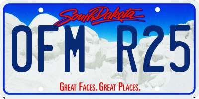 SD license plate 0FMR25