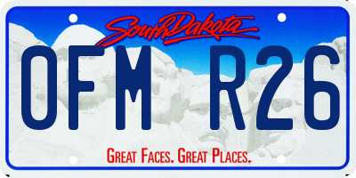 SD license plate 0FMR26