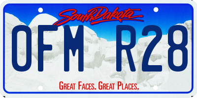 SD license plate 0FMR28