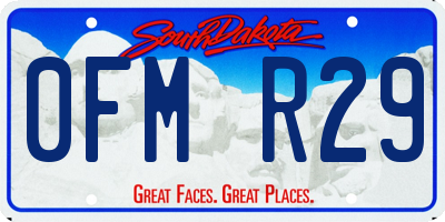 SD license plate 0FMR29
