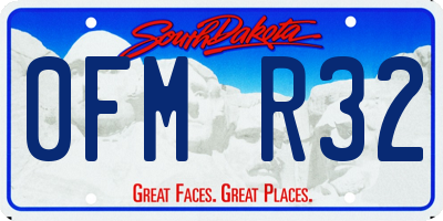 SD license plate 0FMR32
