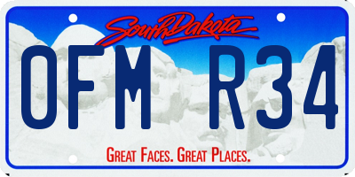SD license plate 0FMR34